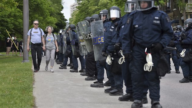 V Quebeku byla ped summitem G7 poslena bezpenostn opaten. (7. ervna 2018)