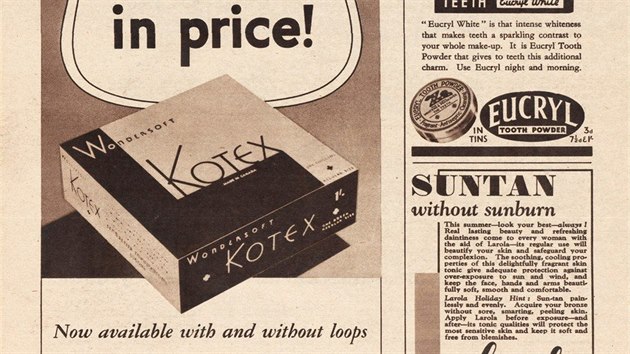 Po válce se výroby menstruačních vložek chopila společnost Kotex.