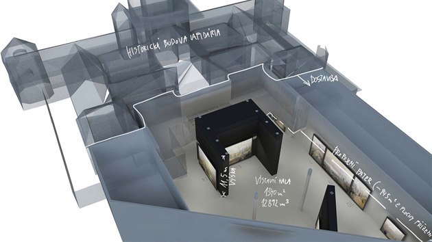 Vizualizace architektonicko-stavebnho een nov budovy Lapidria