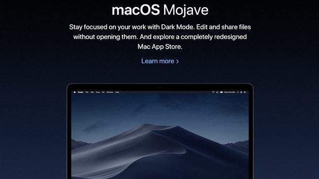 Nový operační systém macOS dostal název po poušti.