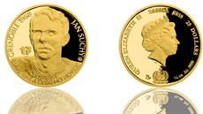 Pamtní mince s tváí Jana Suchého, kterou vydala eská mincovna.