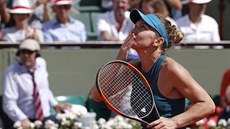 Radost rumunské tenistky Simony Halepové po postupu do finále Roland Garros.