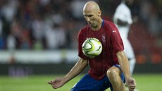 Jan Koller se rozluky Tomáe Rosického také zúastnil.