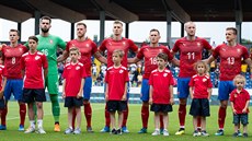 �e�tí fotbalisté p�ed p�átelským utkáním proti Austrálii.