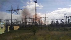 Kolem odstavené jaderné elektrárny Černobyl na Ukrajině hoří les. (5. června...
