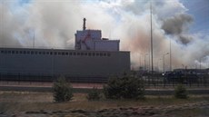 Kolem odstavené jaderné elektrárny ernobyl na Ukrajin hoí les. (5. ervna...
