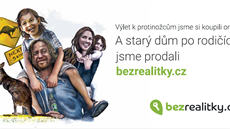 Reklamní kampa realitního serveru Bezrealitky.cz.