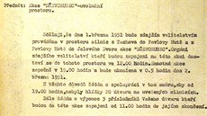 Archivní dokument k fingovanému pevodu Emanuela Valenty u Pavlovy Hut...
