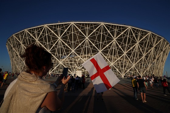 Aréna ve Volgogradu, kde se hraje utkání mezi Anglií a Tuniskem.