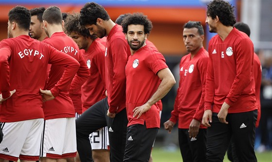 Mohamed Salah bhem tréninku egyptské reprezentace.