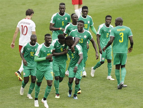 SENEGÓL! Senegaltí fotbalisté se radují z branky v utkání s Polskem. Velký...