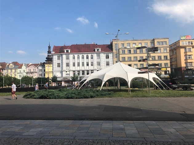 Písek v centru Ostravy