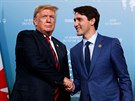 Americký prezident Donald Trump a kanadský premiér Justin Trudeau na summitu G7...