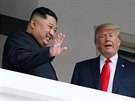 Donald Trump a Kim ong-un bhem historického setkání v Singapuru (12. ervna...