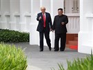 Donald Trump a Kim ong-un po spoleném pracovním obd v singapurském hotelu...