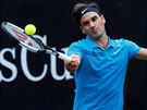 výcar Roger Federer ve finále turnaje ve Stuttgartu