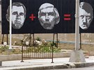 Bush plus Luis Posaga rovná se Hitler. Transparent v Havan
