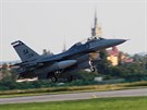 Letoun F-16 texaské Národní gardy na áslavské základn