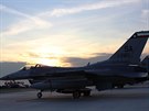 Letoun F-16 texaské Národní gardy na áslavské základn