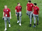 Anglití fotbalisté ped utkáním mistrovství svta proti Tunisku na stadionu ve...