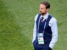 Anglický trenér Gareth Southgate ped prvním zápasem mistrovství svta proti...