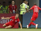 Anglický kapitán Harry Kane slaví vítznou trefu v utkání mistrovství svta s...