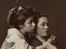 Raimuind Stillfried Rathenicz: Dvojportrét japonských dívek, ped rokem 1875,...