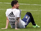 Lionel Messi bhem argentinského tréninku v djiti MS.
