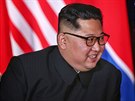 Severokorejský lídr Kim ong-un na historickém summitu v Singapuru (12. ervna...