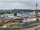 Areál nemocnice v Náchod po skonení demoliních prací (13.6.2018).