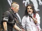 Johnny Depp a Alice Cooper s kapelou Hollywood Vampires na praském Letiti...