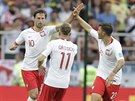 SNÍIL. Poltí fotbalisté slaví branku na 1:2, kterou v utkání se Senegalem...