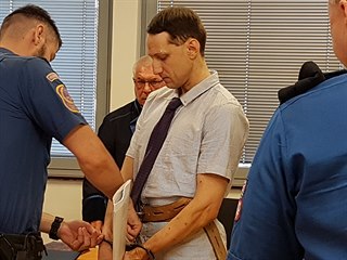 Obžalovaný Martin Chlouba před ústeckým krajským soudem (18. června 2018)