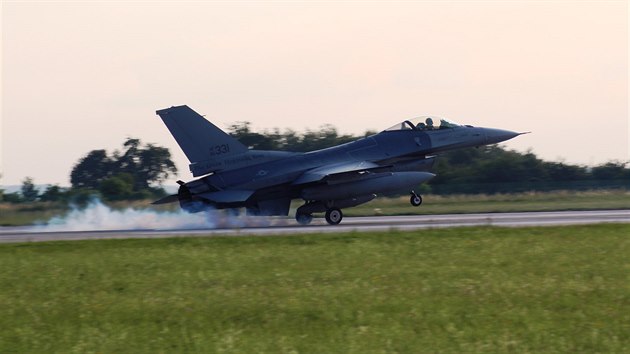 Letoun F-16 texaské Národní gardy na čáslavské základně