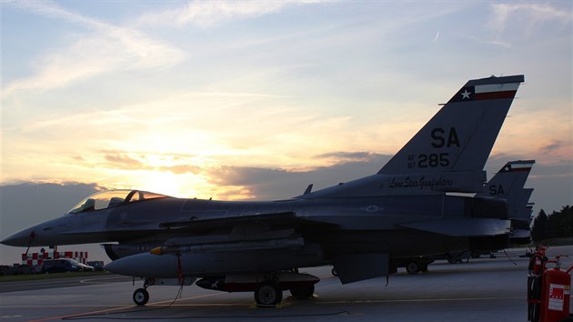 Letoun F-16 texaské Národní gardy na čáslavské základně