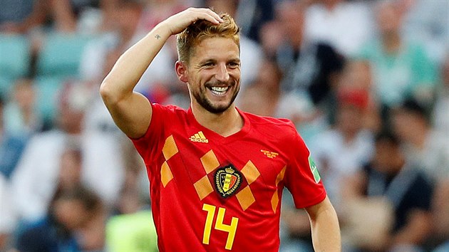 Fotbalista Belgie Dries Mertens se raduje po vstelenm proti Panam.