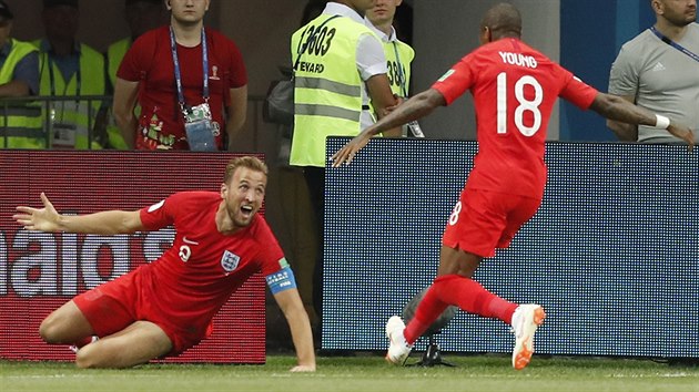 Anglický kapitán Harry Kane slaví vítěznou trefu v utkání mistrovství světa s Tuniskem.