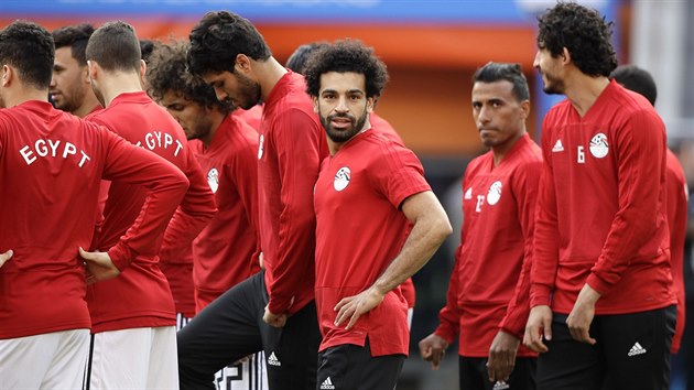 Mohamed Salah bhem trninku egyptsk reprezentace.