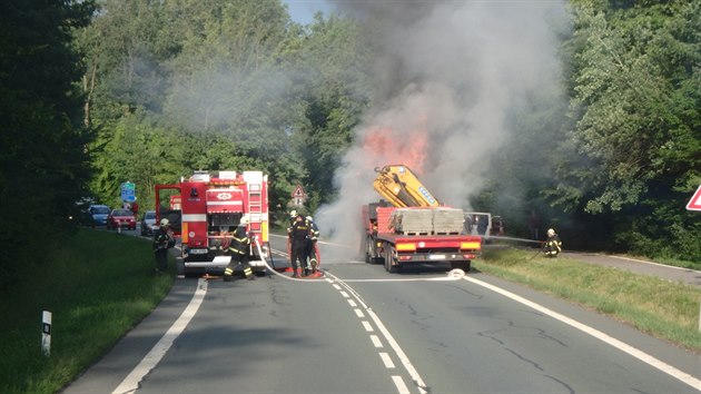 Por kabiny nkladnho vozu u Chlumce nad Cidlinou (14.6.2018).