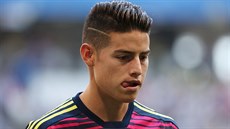 Kolumbijský záloník James Rodríguez ped utkáním mistrovství svta proti...