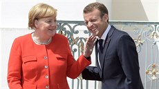 Emanuel Macron a Angela Merkelová jednali na německém zámku Meseberg. (19....