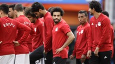 Mohamed Salah během tréninku egyptské reprezentace.