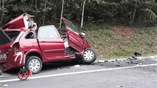 Při tragické nehodě u Pomezí nad Ohří zemřel mladý řidič.