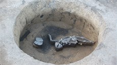 Archeologové vykopali v prostjovské prmyslové zón mimo jiné skelet...