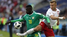 Polský záloník Jakub Blaszczykowski se snaí odebrat balon senegalskému...