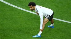 HVZDA JE ZPÁTKY. Egyptský ofenzivní záloník Mohamed Salah se rozcviuje ped...