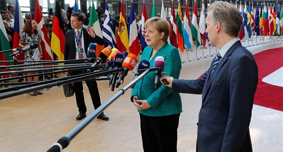 Německá kancléřka Angela Merkelová na summitu EU v Bruselu (28. června 2018)