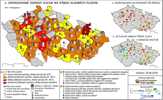 Odhad dopad sucha na vnos plodin (14. ervna 2018).