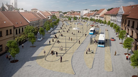 Takto by podle vizualizací mohlo po úpravě vypadat třebíčské Karlovo náměstí....