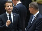 Zleva: rakouský kanclé Sebastian Kurz, francouzský prezident Emmanuel Macron a...
